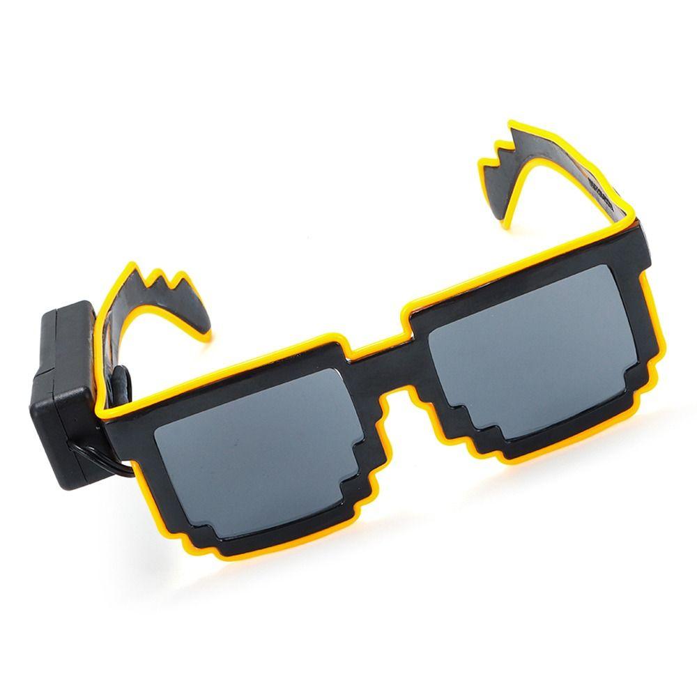 Halloween Christmas Birthday Mosaic LED Glasses Neon Rave Shades for Adult Kids