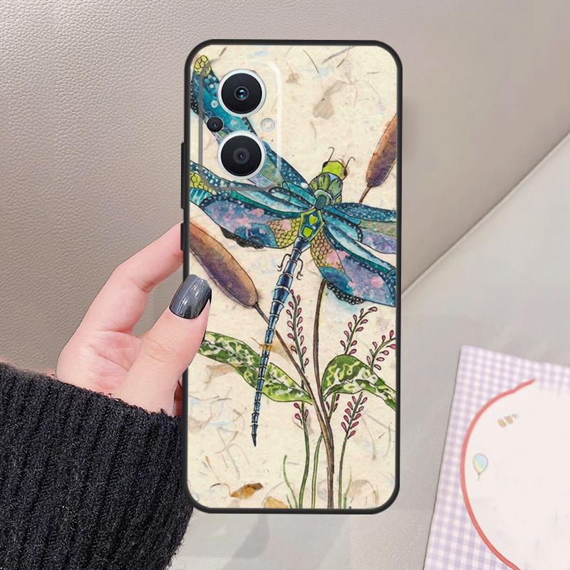 Luxury Dragonfly Funda For OPPO Reno 14 10 11 12 13 Pro 12F 11F 13F 14F 7 8 Lite OPPO Find X9 X8 X6 Pro Case