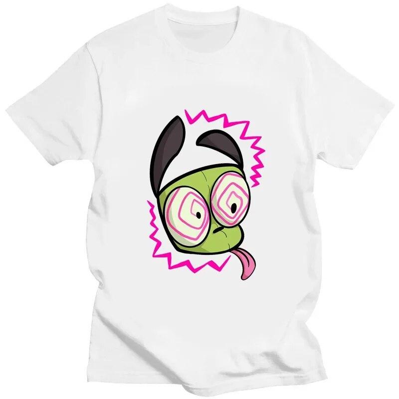 Футболка с рисунком «Захватчик Зим» Kawaii Zim Image, милая футболка с мультяшным принтом, унисекс, женская футболка в стиле ретро, ​​модная футболка для творчества с короткими рукавами