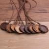 10pcs Assorted Geometric Wooden Round Pendant Bases for Jewelry Making, Vintage Time Synthetic Settings, DIY Craft Supplies
