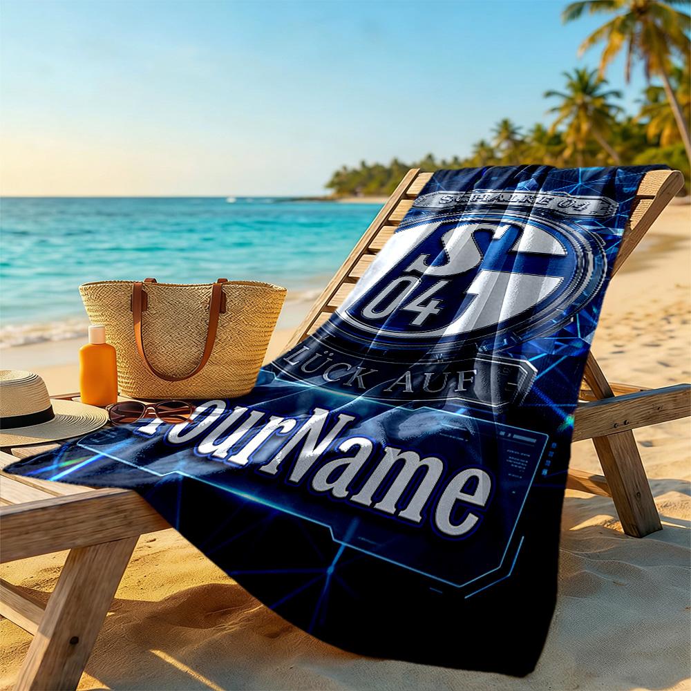 Fc Schalke Personalized Name Beach Towel Super Soft Microfiber Quickdry Fabric Suitable for Sports Travel Swimming Yoga Bathroom Beach And Pool