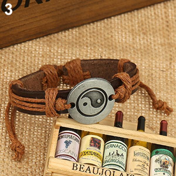 Женский мужской браслет с подвеской в виде восьмерки из искусственной кожи с многослойным знаком бесконечности MIT