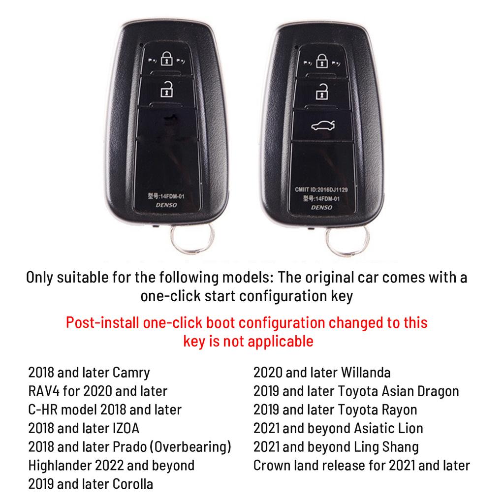 Car Key Fob Case Cover Black Transparent For Toyota For Highlander For RAV4 For Land Cruiser-Prado For Prius For Corolla