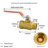Brass Ball Valve with Copper Core: Male/Female, Double Female, 1/2", 3/4", 1" Sizes, for Water and Gas Pipes.