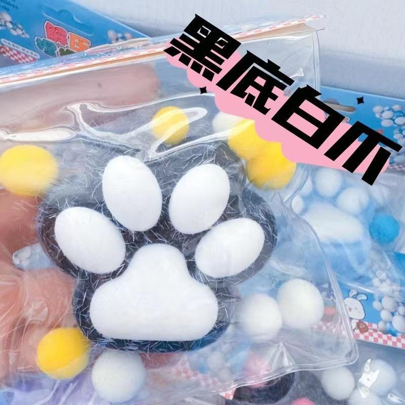 Flashing Cat Paw Squeeze Toys TPR Kawaii Squishy Food Toys Taba Squishy Toys Sensory Stress Relief Fidget Toys for All Ages
