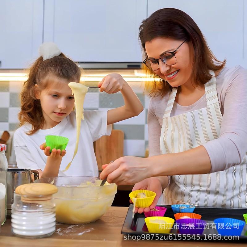 Силиконовые формочки для маффинов Круглые формы для выпечки Антипригарные Многоразовые Формы для кексов Домашняя кухня Духовка