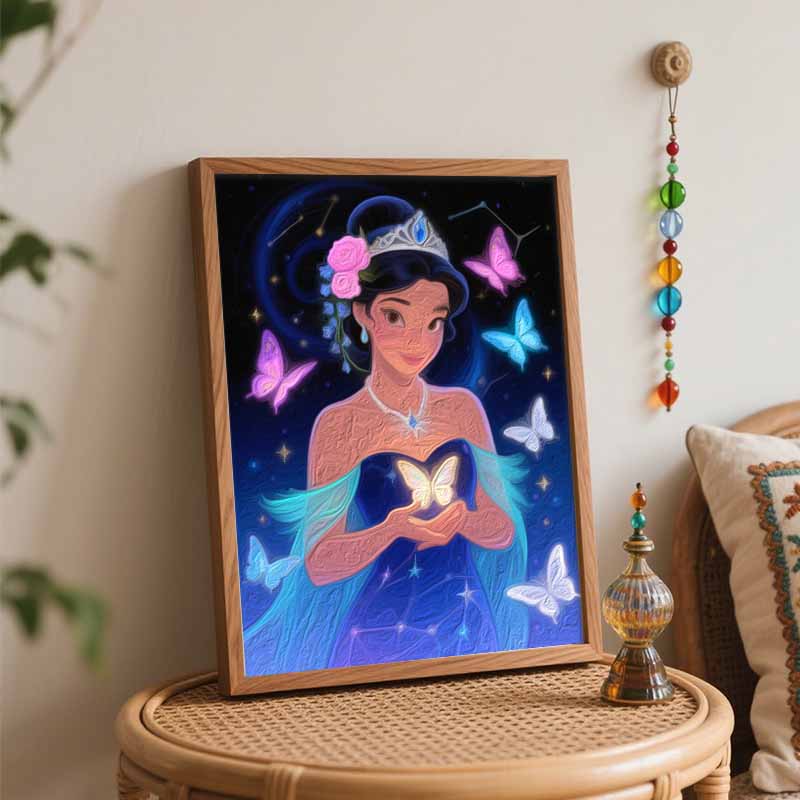 Disney butterfly princess oil painting hand painting coloring painting handmade diy home decoration gift