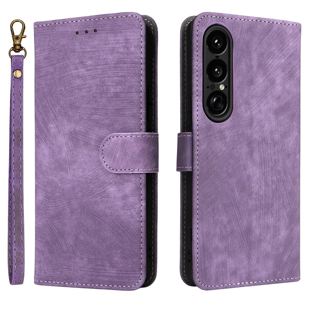 For Sony Xperia 1 VII Case Wallet RFID Blocking PU Leather Cover Stand with Strap
