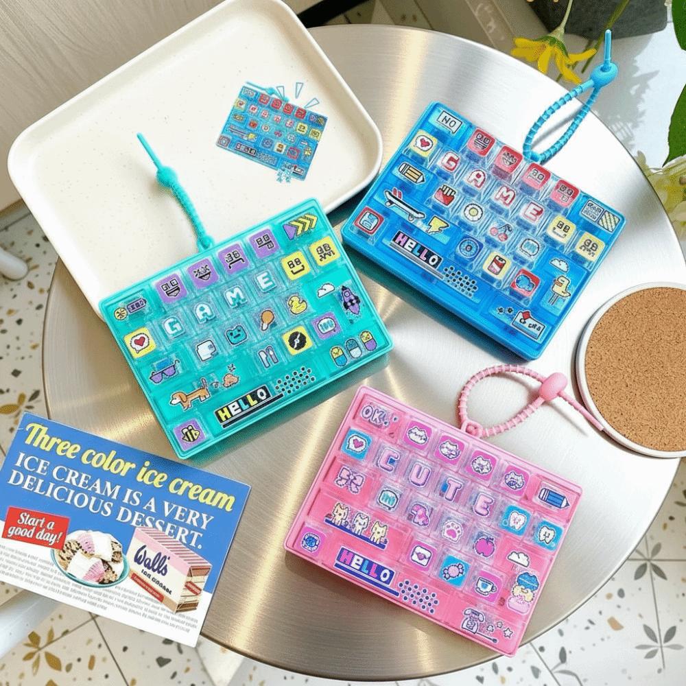 26-key Keyboard Keychain Clear Key Sounds Keyboard Toy Creative Press Button Toy Gifts