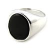 Men's Silver Ring 'King' Onyx (rhodium) - 11x14 Mm