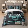 Custom Bedding Set Nirvana Pattern, Print Name Text 1 Duvet Cover plus 2 Pillowcases Home Textile