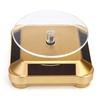 360 Degree Watch Stand Display Turntable Rotating Watch Jewelry Solar Display Stand Multicolor 3 LED Color Change Display Case