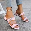 Women Sandals Summer Luxury Outdoor High Heels Shoes for Women Comfort Anti-slip Soft Leather Sandals Women Sandalias De Mujer