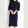 Knit Long Knee Childbirth Spring Party School for Easy To Care College Mature Pajama Top and Bottom Long with Sleeves Navy [J Scott] Dress,