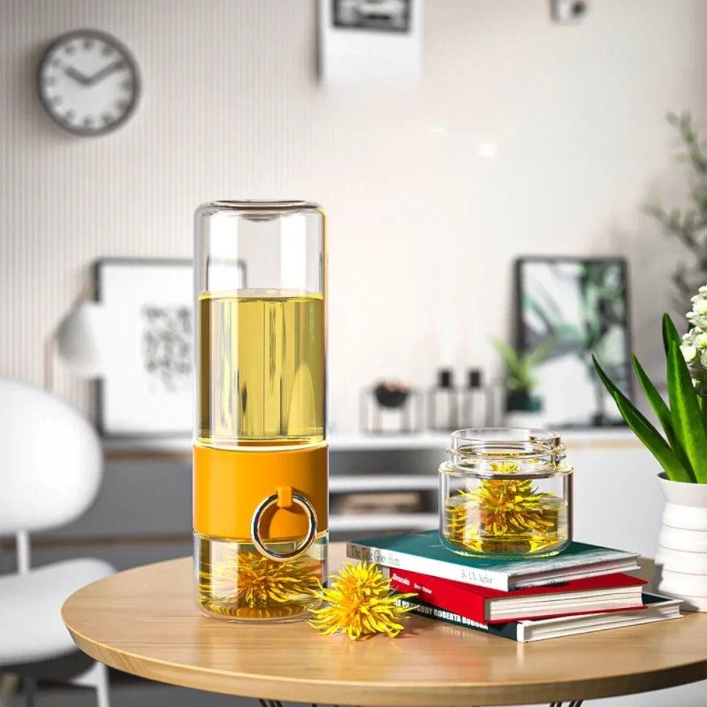 400ML Tea Water Cup with Tea Filter Infuser Tumbler Lightweight Tea Water Bottle  Hiking Camping