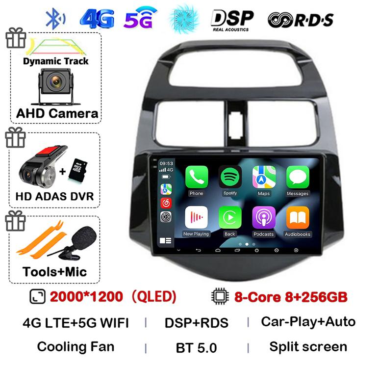 Android 14 Carplay Автомагнитола для Chevrolet Spark Beat Matiz Creative 2010 2011 2012 2013 2014 GPS Мультимедийный Плеер Стерео