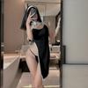 Sexy Lingerie Sexy Cosplay Nun Uniform Cosplay No-take-off Hollow High Split Nightdress Set