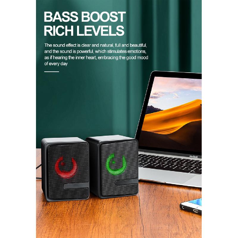 Новый S3 Динамик USB Подсветка Двойной Диффузор Сабвуфер Для Мобильного Телефона Ноутбука Стерео