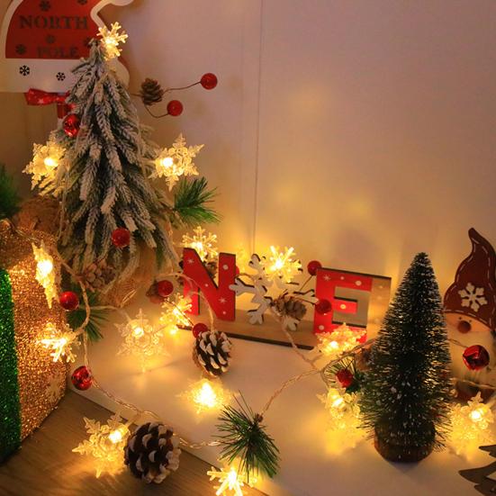 Гирлянда в виде снежинки 6,5 футов 20 светодиодных теплых огней Рождественский венок в виде шишки на батарейках Праздничный