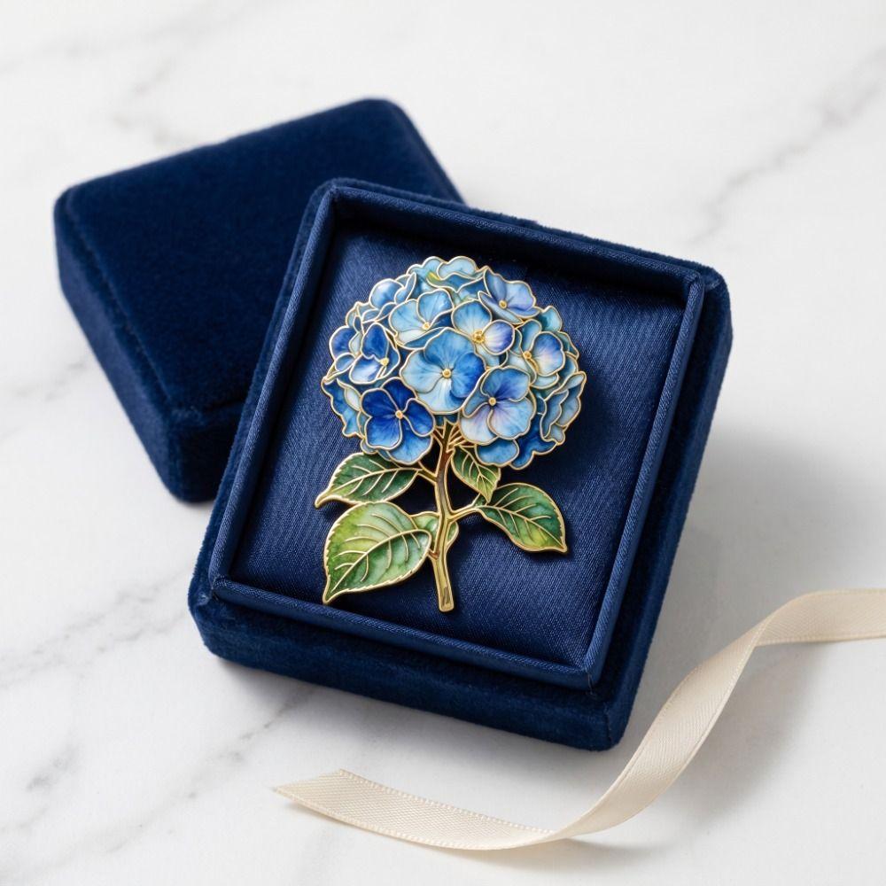 Acrylic Hydrangea Brooches Decorative Corsage Flower Badge Pin Enamel Brooch Lapel Decoration