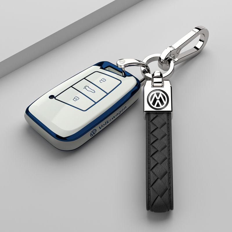 opq1 Soft TPU Car Key Case Cover Holder Shell Bag For VW Volkswagen Passat B8 Tiguan Magotan Protector Keychain Keychain Accessories