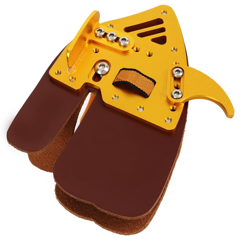 Archery Finger Tab Archery Finger Guard Fingers Protector for Outdoor Shooting Recurve Bow Integrated Design Gold Brown