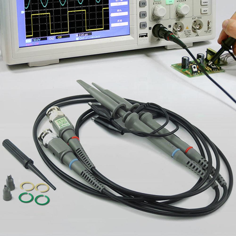 P6100 BNC Oscilloscope Probe Kit 2 Pack Minigrabber Test Lead Kit Clamp Probe Test Wire for Oscilloscope Parts Accessories