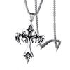 Мужское ретро-пламя распятие ожерелье титановая сталь ключичная цепочка унисекс чокер повседневная одежда цепочка на шею аксессуары