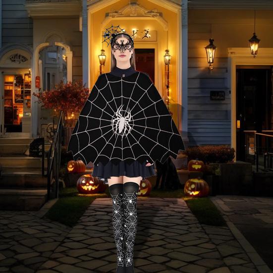 Костюм Паутины для Женщин Черное Кружевное Оголовье Чокер Перчатки