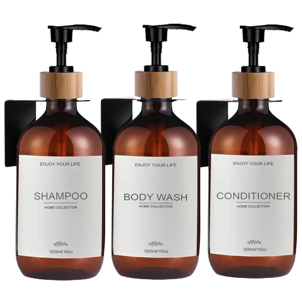 Настенный дозатор мыла, многоразовый держатель для шампуня, кондиционера, геля для душа, настенный держатель для душа