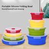 Portable Circular Foldable Silicone Bowls Outdoor Camping Fresh-keeping Lunch Box High-temperature Resistant Food Keeper With Lid.