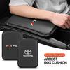 Carbon Fiber Leather Car Console Box Pad Car Armrest Cushion Cover For TRD Logo RAV4 Levin Reiz Corolla Chr Yaris Camry