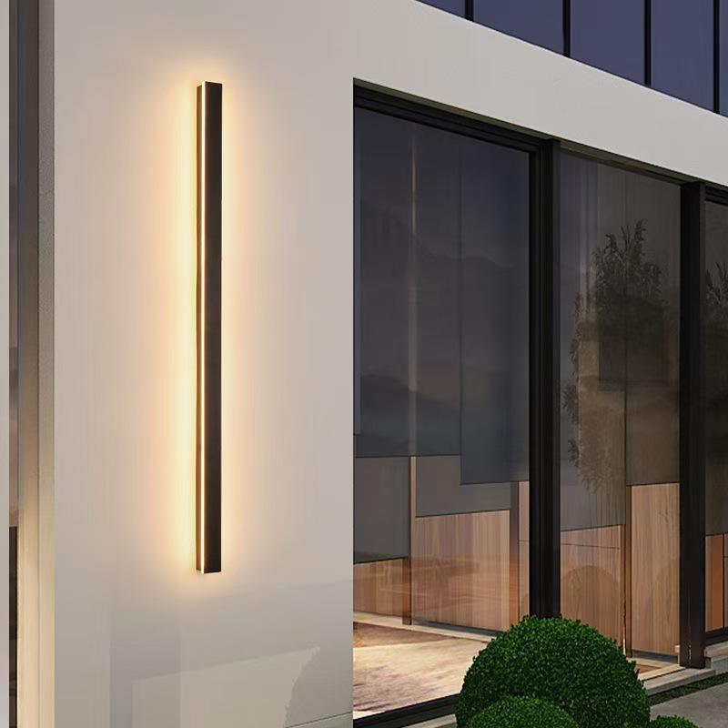 Наружный водонепроницаемый настенный светильник Светодиодный линейный светильник бокового свечения для балкона, патио, боковой части двери, прихожей, сада, гаража