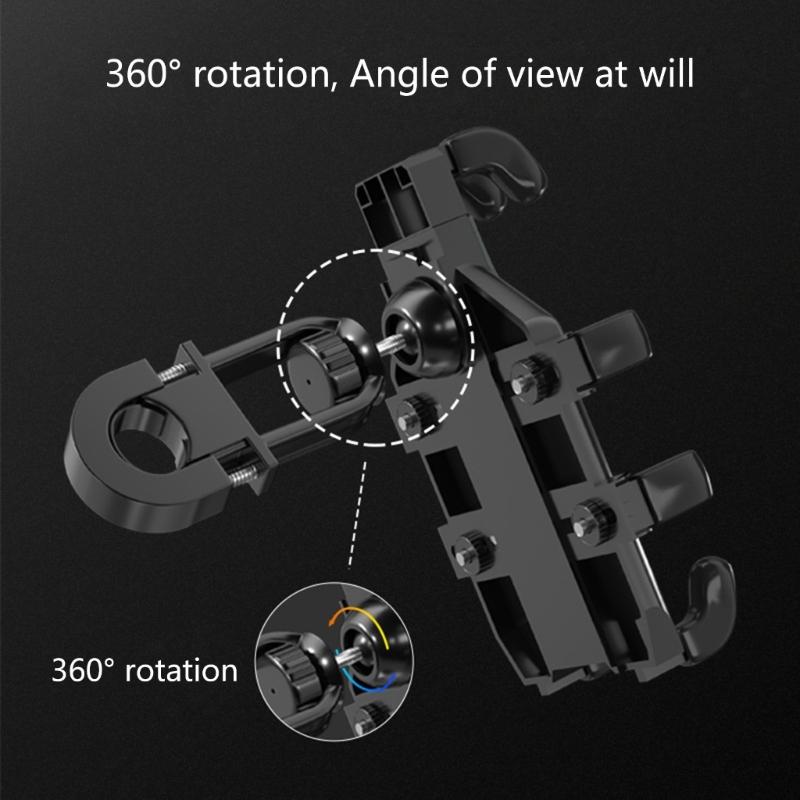 Motorcycle Scooter Phone Mount Bracket Rack 360 Degree Rotatable Holder for Secure Navigation and Communication on Rides