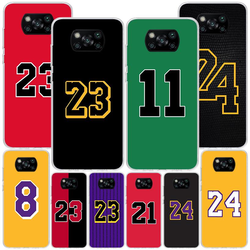 Basketball 23 24 8 Number Phnoe Case for Xiaomi Poco X5 X6 X7 Pro X4 Gt F7 Ultra M8 M7 Redmi 15C 15 13C 13 12C 12 Unique Cover C