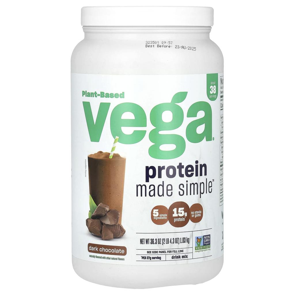 Vega Simple Plant Protein, Dark Chocolate, 2 Lb 4.3 Oz (1.03 Kg)