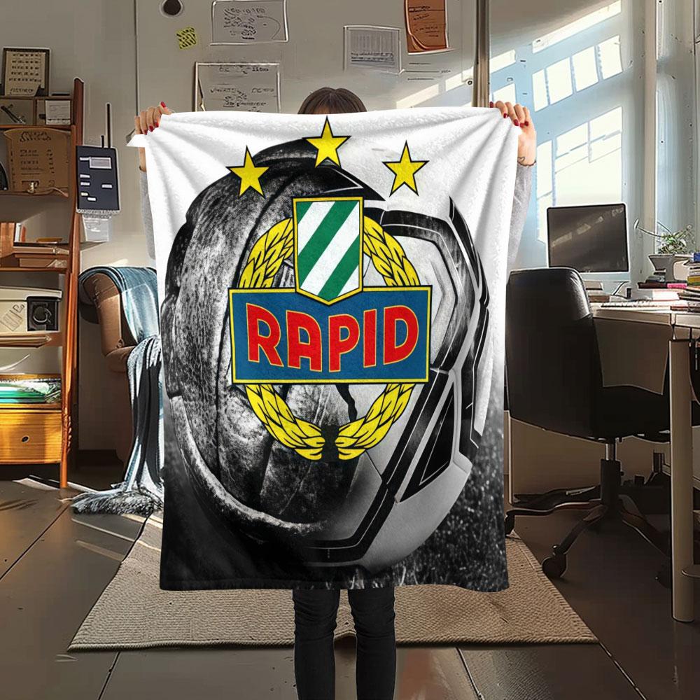 Rapid Vienna logo FlAannel Blanket, High quality Comfortable for All Seasons, Home Decor, Warmth and Comfort
