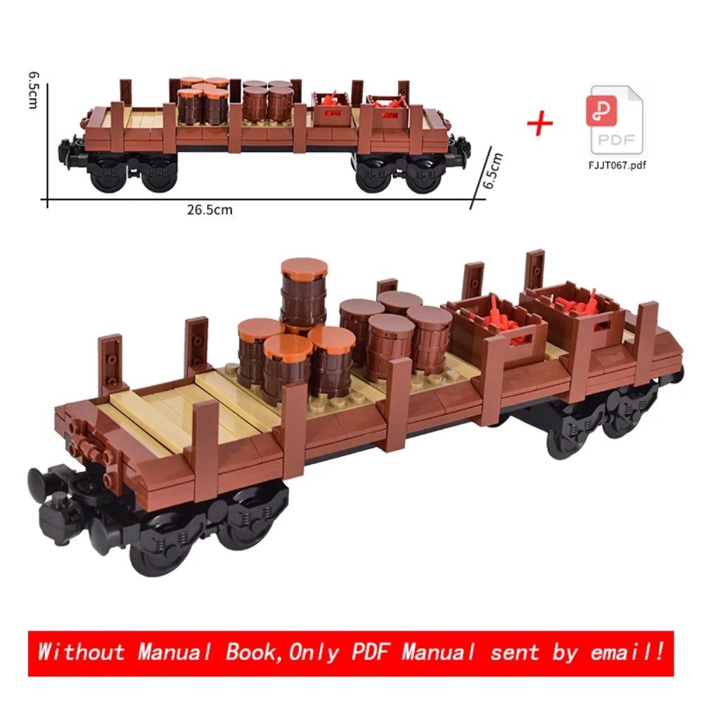 НОВЫЙ MOC Коричневый Ретро Грузовой Вагон Поезд Набор Кирпичей, Закрытый Вагон MOC Комплект, Коллекционная Игрушка для Хобби, Совместимые Строительные Блоки