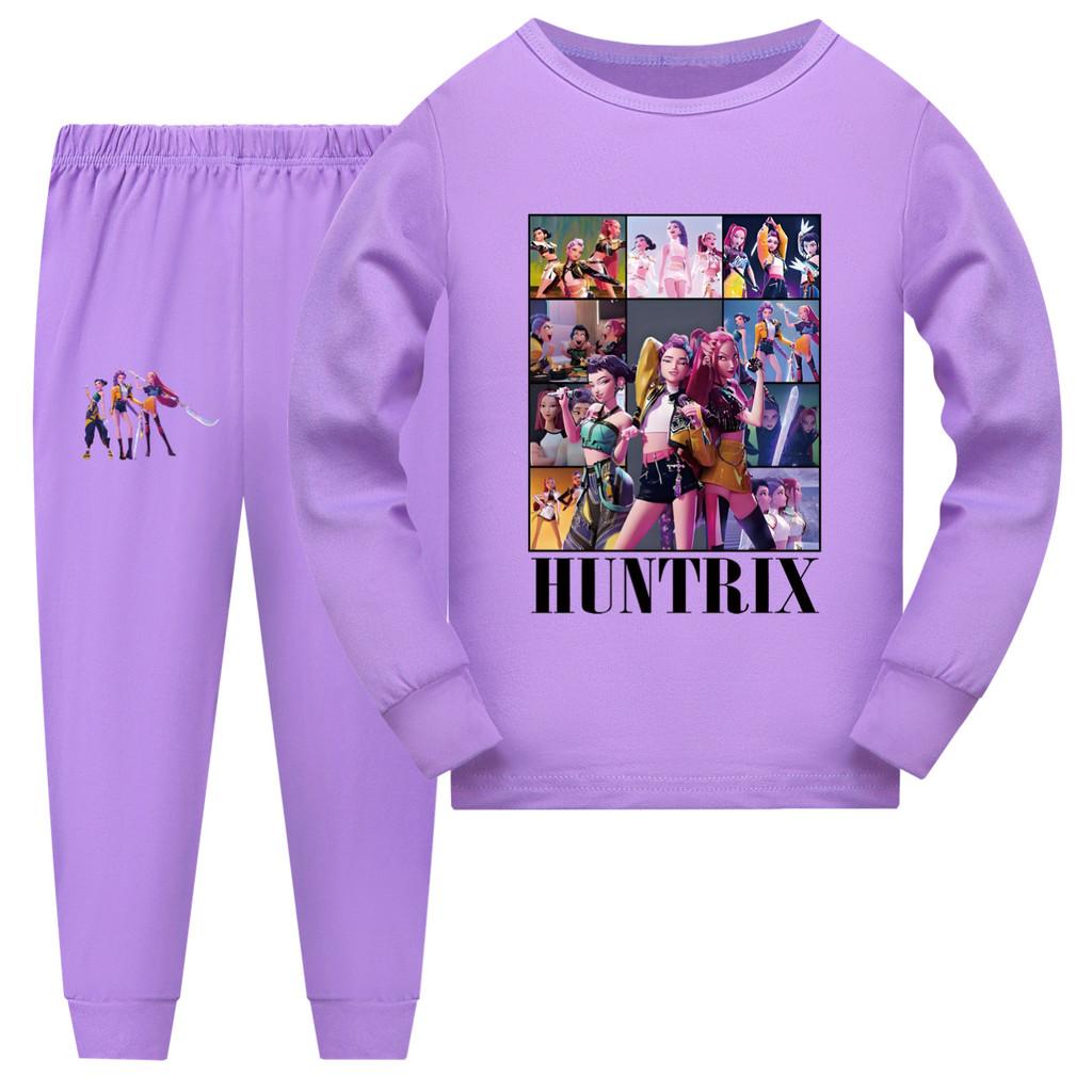 Охотники Kpop Девушка-демон Детский Комплект для пижамы с коротким рукавом и шортами Домашняя одежда