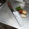 6.5 Inch Nakiri Knife Stainless Silver Steel No. 3 Blade Wood Handle Chef Cleaver Meat Slicing Vegetables Japanese Kitchen Knife