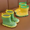 Kids' Dinosaur Cartoon Rain Boots - Non-slip, Waterproof Toddler Rubber Shoes for Boys and Girls.