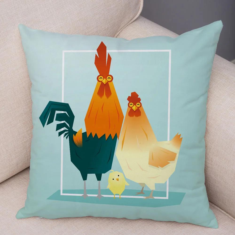 Милый мультяшный животный декор, наволочка, свинья, медведь, корова, акула, диван, наволочка для комнаты, детский сад, дом