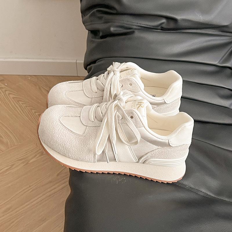 Уродливо-милые ретро цветовые сочетания немецкие тренировочные туфли женские 2025 новые на толстой подошве легкие с круглым носком на шнуровке спортивные и для отдыха обувь Форреста Гампа