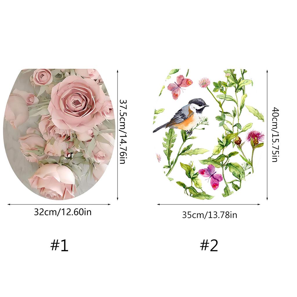 Наклейка-крышка для пьедестала унитаза, Наклейка для туалетного стула, Наклейка для комода, Домашний декор, Декор для ванной комнаты, 3D-наклейки с цветочным видом