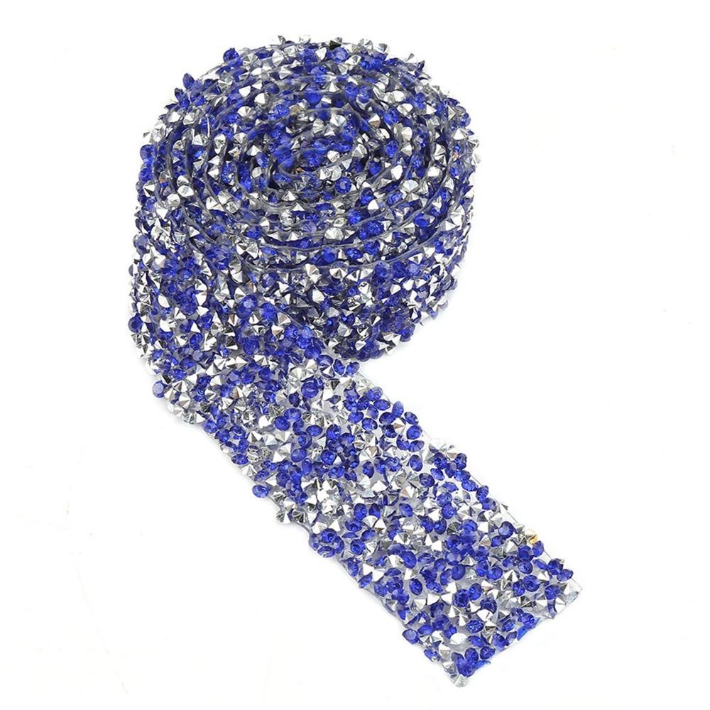 1pcs 1 Yard Length Crystal Rhinestone Ribbon 30mm Width Sparkle Crystal Rhinestone Mesh Ribbon Self-Adhesive Ribbon