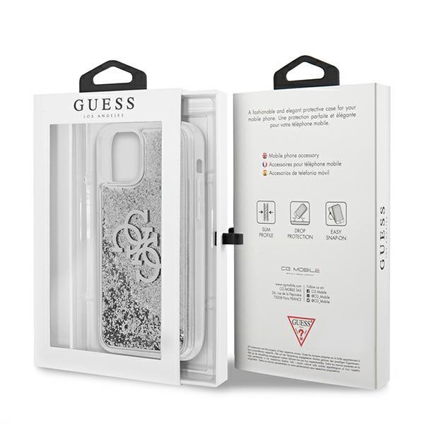 Guess Guhcp12Llg4Gsi Iphone 12 Pro Max6,7 Srebrny/Silver Twarde Etui 4G Duży Płynny Brokat