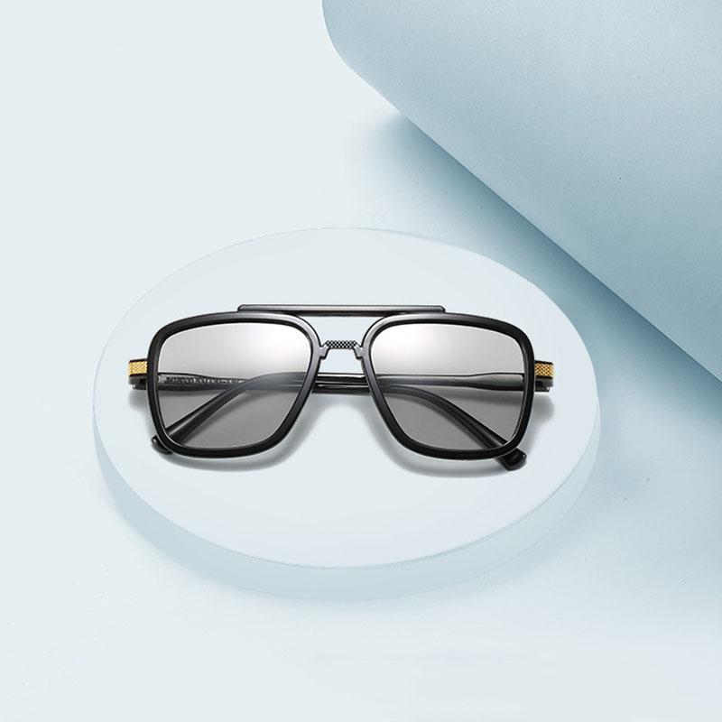 Двойной луч Популярные солнцезащитные очки унисекс женские фирменные дизайн Iron Man Square Новые мужские солнцезащитные очки горячая распродажа высококачественные ювелирные аксессуары