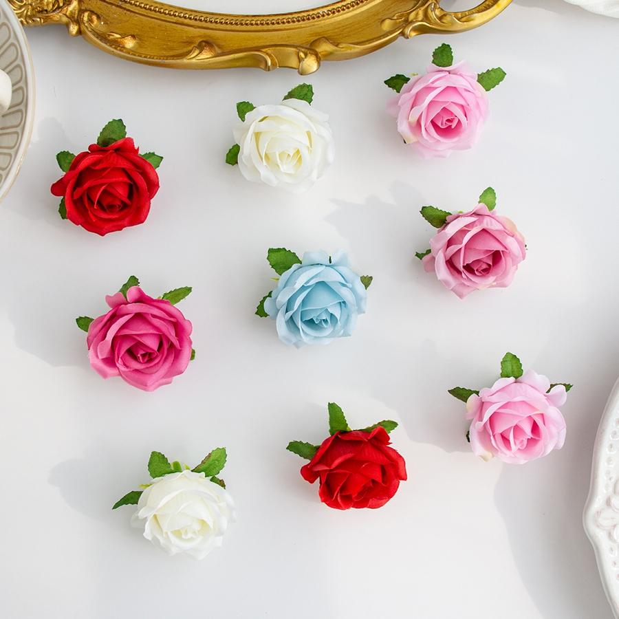 10/20PCS Artificial Flower Cheap Silk Rose Head Home Room Wedding Garden Yard Decora Outdoor Party DIY Gift Box Wreath Scrapbook
