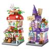 City Street View Mini Building Block Cartoon Mushroom House Magic House 3D Castle Model Assembled Toy Home Decoration Gift No Box