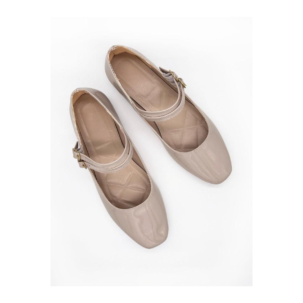 Women's Gold Color Patent Leather Mary Jane Ballet Flats Comfortable Sole